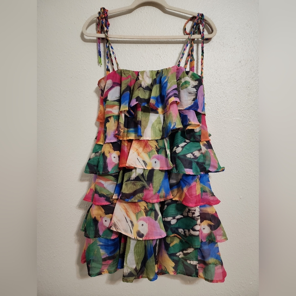 Show Me Your MuMu Rowen Ruffle Dress M Wedding Party Vacation Spring Feminine - Picture 9 of 11